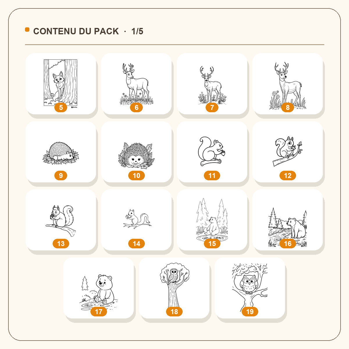 74 coloriages faciles d'animaux de la forêt – Image 2