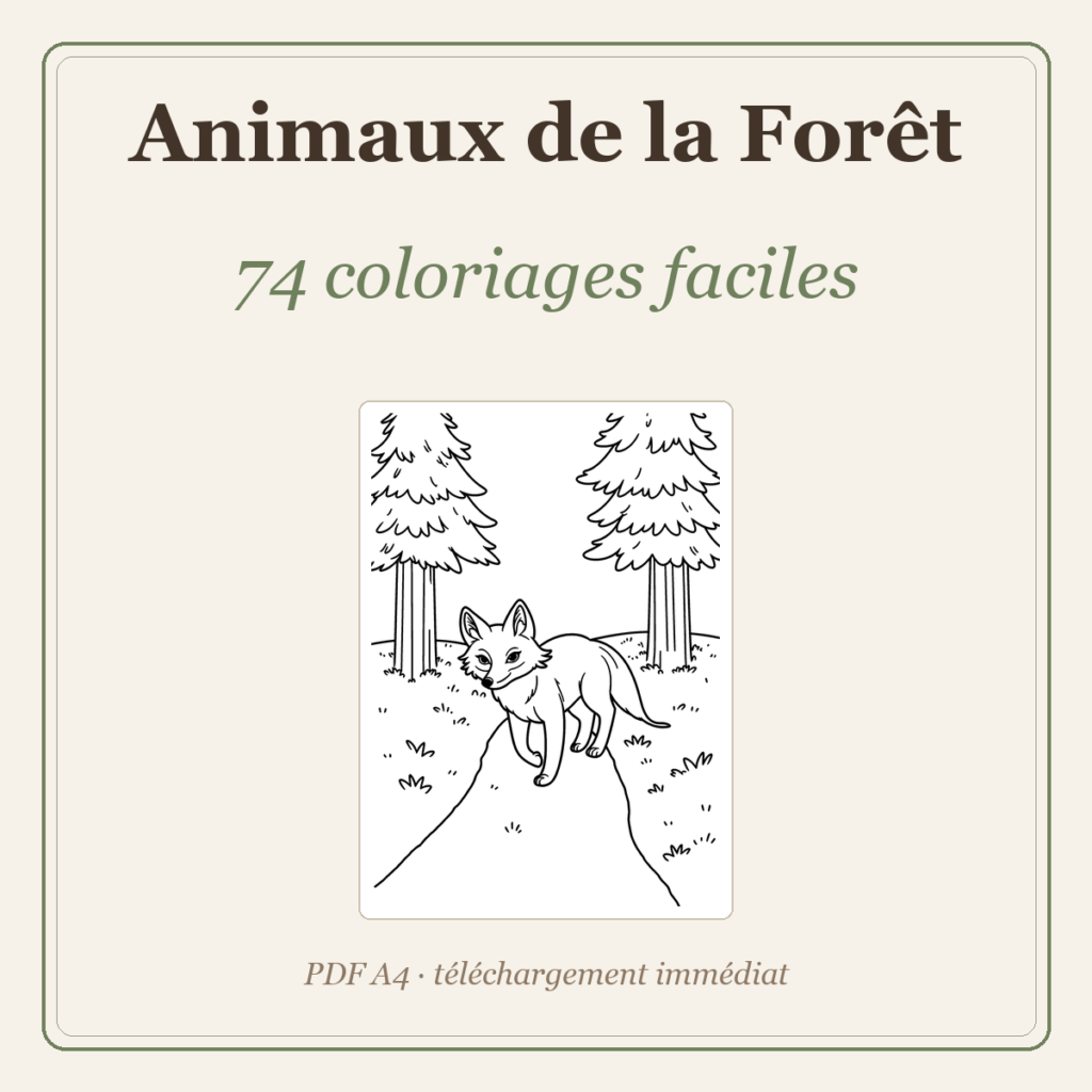 74 coloriages faciles d'animaux de la forêt