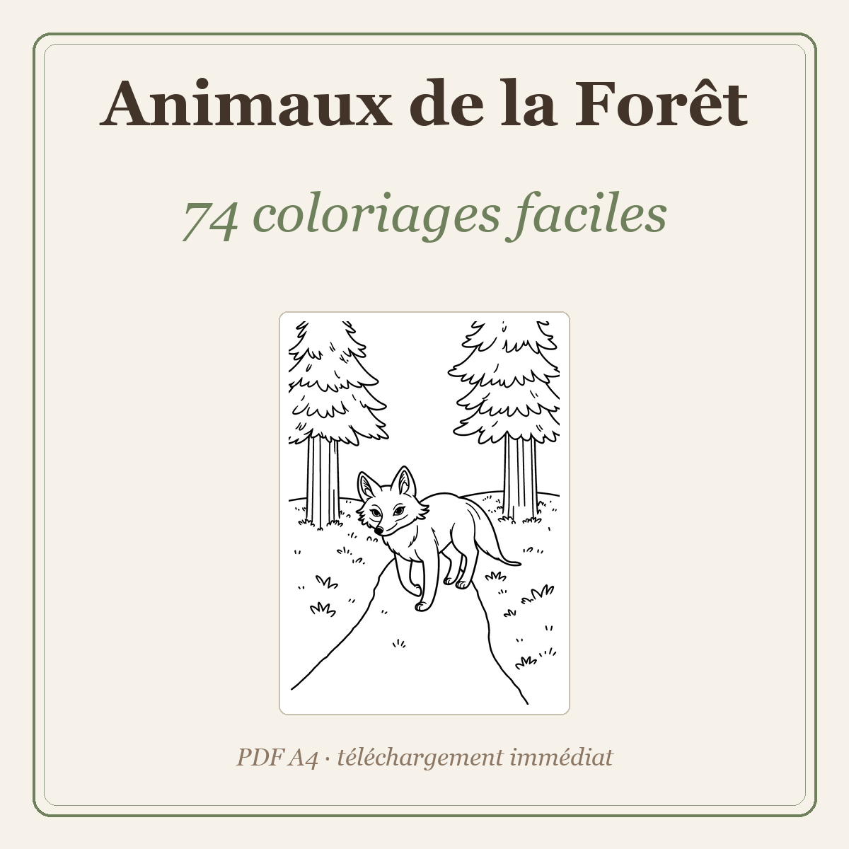 74 coloriages faciles d'animaux de la forêt