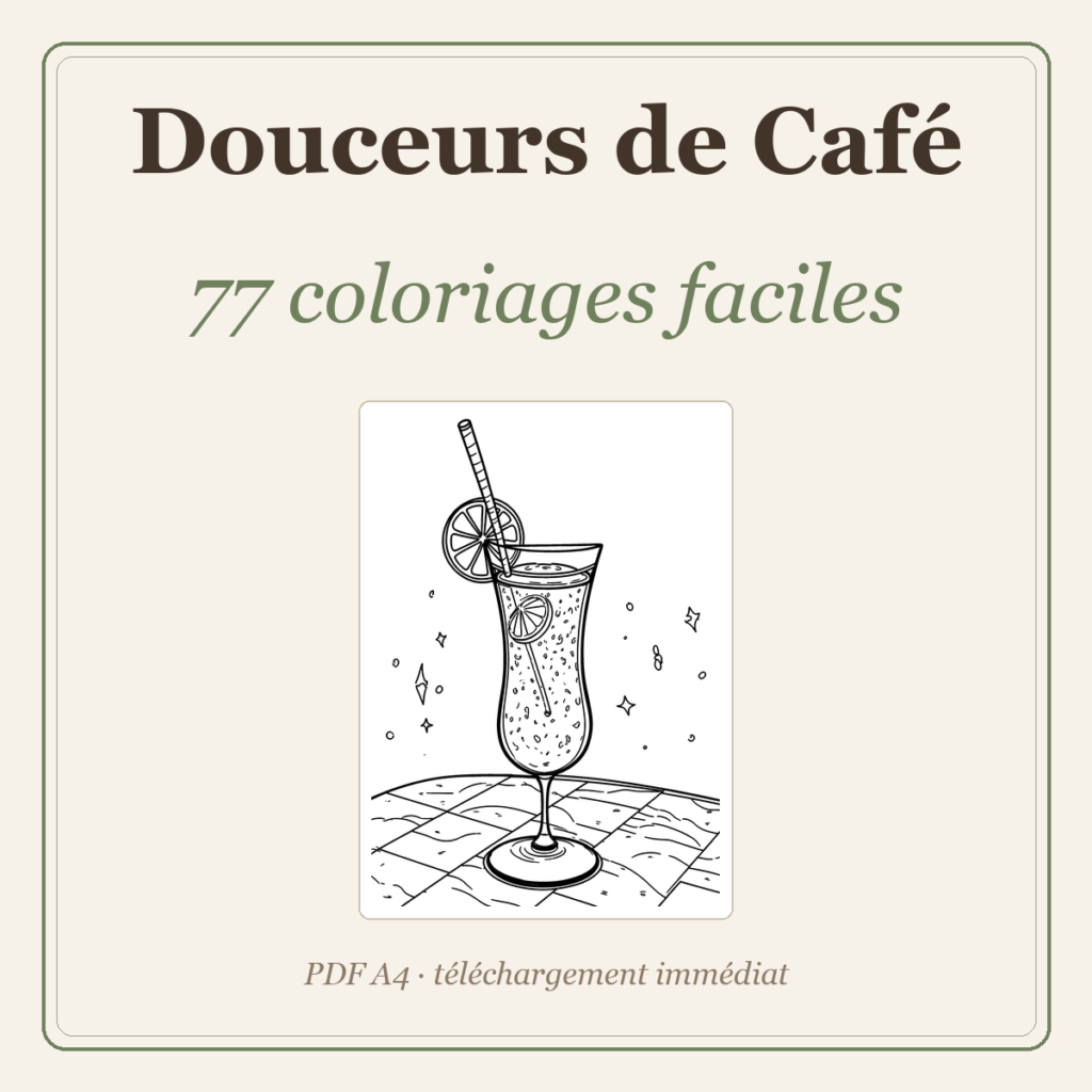 77 coloriages faciles de café & douceurs