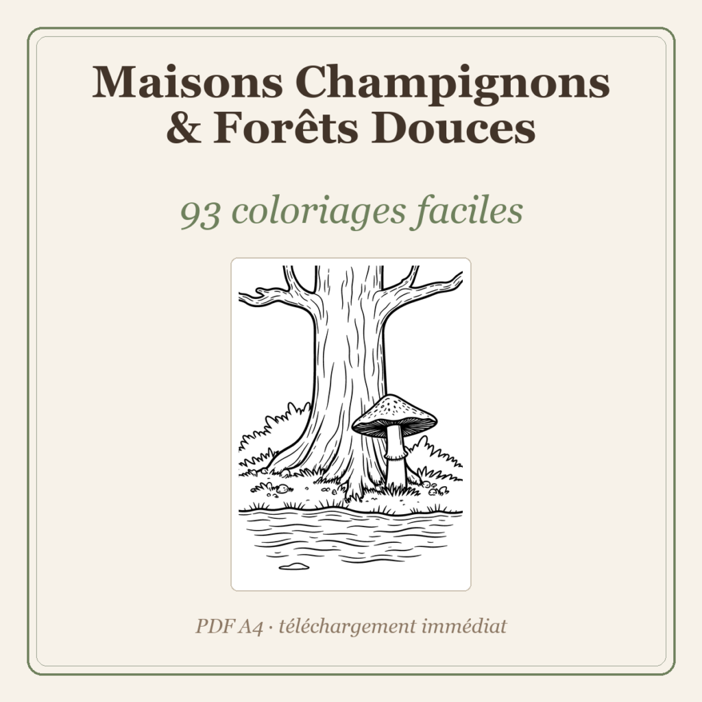 93 coloriages faciles de champignons