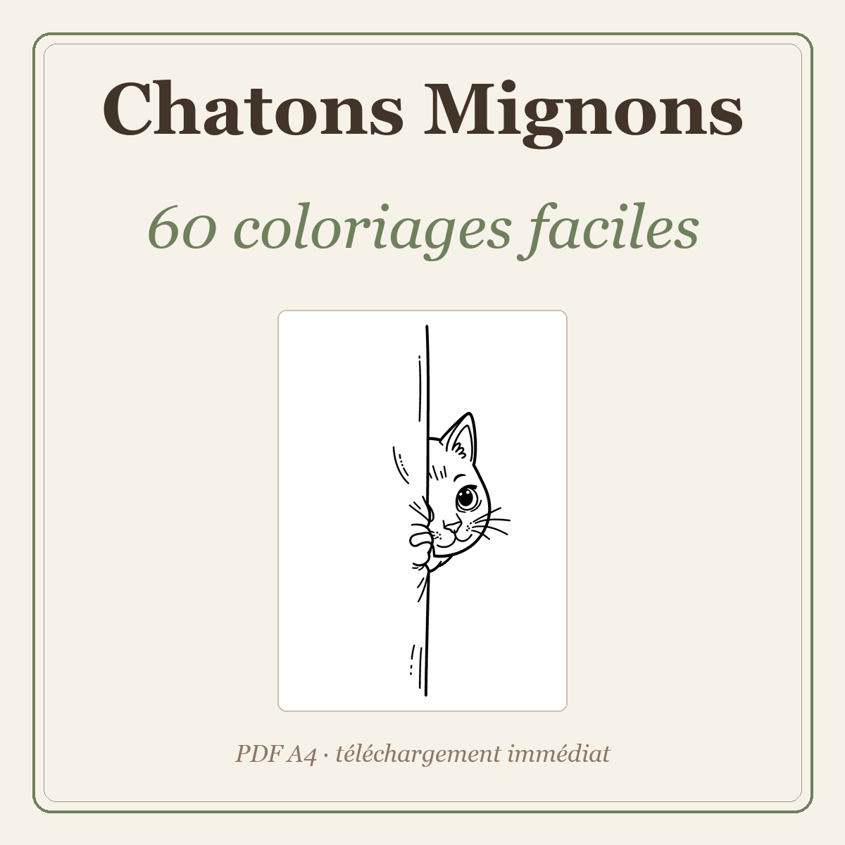 60 coloriages faciles de chatons mignons